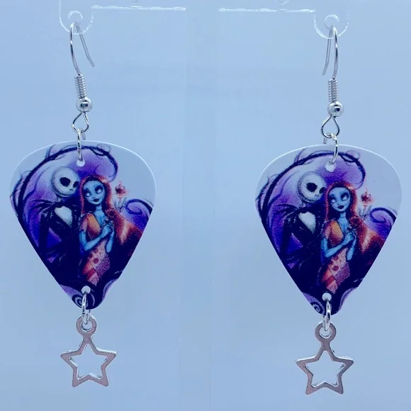 🖤Pick Any 3 for $12🖤 Guitar Pick Custom Earrings Nightmare Before Christmas - Picture 2 of 7